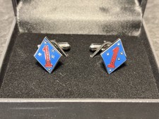 1st Marine Division Guadalcanal Cuff Links – Silver-Tone Pair Limited Stock picture