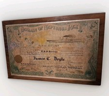 Domain of Neptunus Rex Crossing the Equator Certificate USS SARATOGA Mar 1929  picture