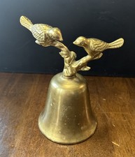 Solid Brass Bell with 2 Birds on Decorative Handle. 4 1/2