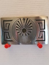 Man in the Maze by Arthur Allen Lomayestewa Hopi sterling silver belt buckle picture