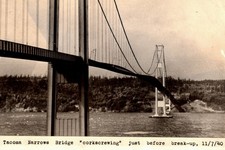 Reprint RPPC Tacoma Narrows Bridge Before Collapse Disaster B772 picture