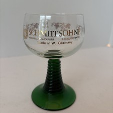 vintage Schmitt Söhne Roemer wine glass clear bowl ribbed green 