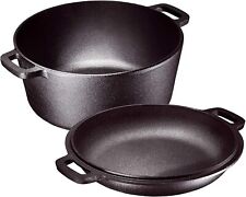 2-in-1 Pre-Seasoned Cast Iron Dutch Oven With Handles picture