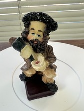 Juwish Rabbi Figurine Wine bottle Handcrafted Judaica Decor Kiddush Passover picture