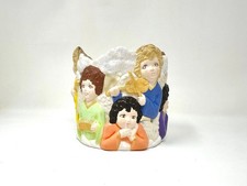 little angels ceramic candle holder / planter vintage painted ceramic chalkware picture