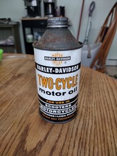 Vintage Harley-Davidson Two-Cycle Motor Oil Unopened With Original Oil Inside picture