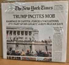 The New York Times January 7 2021 TRUMP INCITES MOB Newspaper  NEW picture