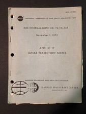 NASA Apollo 17 Lunar Trajectory Notes 1972 Original MSC Internal Note 72-FM-263 picture