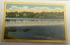Vintage Linen Postcard The Waterfall at Ogdensburgh NY Unposted picture