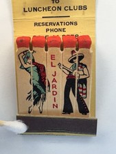 Vintage El Jardin SF Matchbook 1930s 40s Lion Feature Matches Dancing Full Compl picture