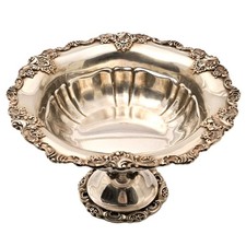 WALLACE Baroque Original Vintage Signed Silverplate Centerpiece Repousse Bowl picture