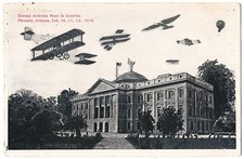 Second Aviation Meet In America Phoenix AZ airplane mailed 1911 antique postcard picture