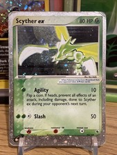 Scyther ex 102/109 Holo EX Rare Ruby & Sapphire Pokemon HP swirl picture