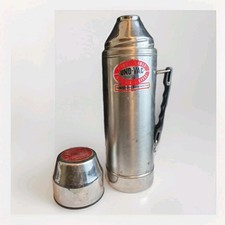 Vtg Uno-Vac Unbreakable Stainless Steel Thermos 1 Qt Union Mfg Meriden CT USA picture