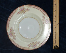 Vintage Noritake Occupied Japan Floral Gold Scroll Rim Soup Bowl 8.25