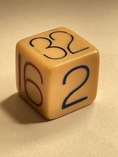 VINTAGE BUTTERSCOTCH BAKELITE CATALIN BACKGAMMON DOUBLING CUBE DICE picture