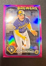 2024 Topps Chrome William Contreras Milwaukee Brewers Pink Refractor #24 picture