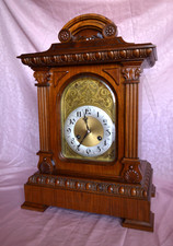 RARE LARGE GERMAN JUNGHANS 2-MOVEMENT, QUARTER + WESTMINSTER CHIME MANTEL CLOCK picture