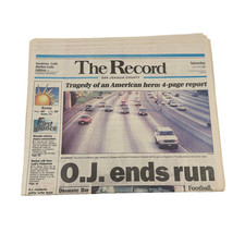 The Record OJ Simpson Newspaper June 18 1994 White Bronco San Joaquin picture