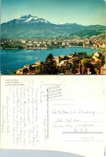 Lucerne and Mount Pilatus Switzerland Postcard Used (43443) picture