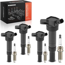 Black Iridium Spark Plugs and Ignition Coil Pack Replacement for Cars picture