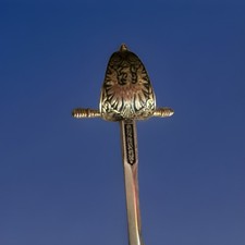 Vintage Toledo Spanish Rapier Sword Red Black StainlessLetter Opener Spain 6.75” picture