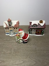 Lot Of 2 Vtg Homco Holiday Village School And Bakery Buildings picture