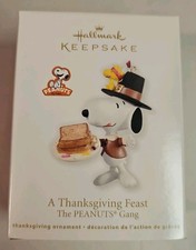 2012 Hallmark A Thanksgiving Feast Keepsake Ornament Peanuts Gang Snoopy NEW HTF picture