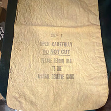 Vintage Federal Reserve Bank Canvas Money Bag Size E McDowell Industries Memphis picture