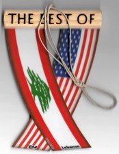 Rear view mirror car flags Lebanon and USA Lebanese unity flagz for inside car picture