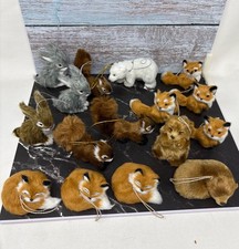 Lot of 16 Wooland Ornaments Fox, Bunny, Bear, Chipmunk picture