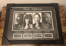 Steve Jobs Think Different MLK John Lennon Albert Einstein Autograph Art 26”x20” picture