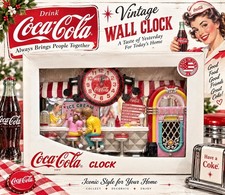 Vintage Coca-Cola 3-D Diner Wall Clock Ice Cream Soda Fountain Jukebox NIB picture