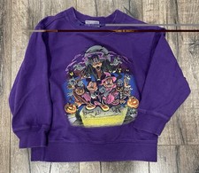 Vintage Y2K Disney Mickey Minnie Goofy Halloween Youth XS Crewneck Sweater picture