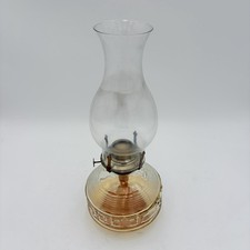 Risdon Danbury CT Eagle Burner Clear Glass Kerosene Oil Lamp w Chimney picture