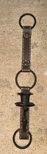 Vintage Country Western Leather & Iron Horse Bridle Wall Candle Sconce picture