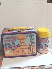 Vintage 1973 The Roadrunner Metal Lunchbox C8.5, Thermos C5 picture