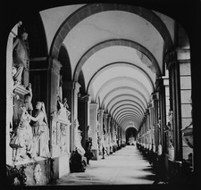 Photo GENOA THE CAMPO SANTO ITALY C1890 ANTIQUE Magic Lantern Slide STATUES picture
