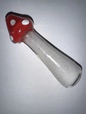 1ct🔥3” ONE HITTER GLASS CHILLUM TOBACCO YOU GET MUSHROOM PIPE IN PICTURE🎸💜💙 picture