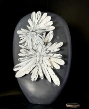 Chrysanthemum Stone Free Form Sculpture — Twin Daisy Blossoms in High Relief,... picture