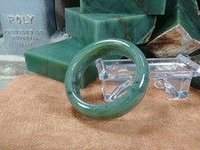 Wyoming Apple Green Jade Bangle Bracelet 57mm x from Rough Nephrite Jade Slab picture