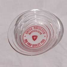 1939 New York Worlds Fair Glass Souvenir Dish Swiss Pavilion Restaurants picture