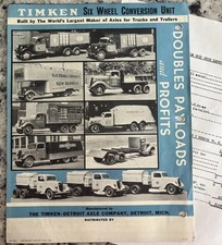 Vintage 1936 Ford V8 Truck 6 Wheel Dealer Brochure & Price Quote Timken-Detroit picture