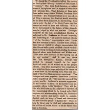 President Telling Slavery Existed & Still Exists In Kansas 1857 Clipping SAI8-H1 picture