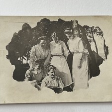 Antique RPPC Real Postcard Group Photograph Beautiful Women Reading Masking picture