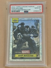 2024 Topps Chrome Marvel War Machine Spider Web Refractor 378/399 PSA 10 #100 picture