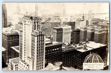 c1930's Downtown Chicago From The Air Buildings Scene RPPC Photo Postcard picture