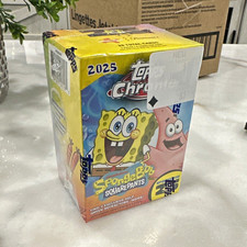 Topps 2025 Chrome SpongeBob SquarePants Trading Card Box 28 Cards Refractor picture