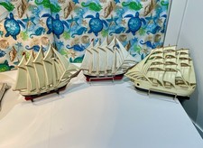 Vintage Burwood Products Sailing Ship Wall Decor- Set of 3- Schooner Ships picture