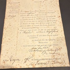 1817 French Document Signed Napoleon Marshal Macdonald Duke of Tarente Isere picture